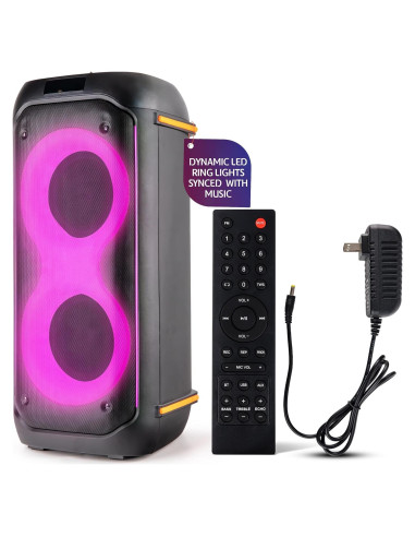 Altavoz PA portátil Pyle Compact BT 160W con karaoke y luces LED