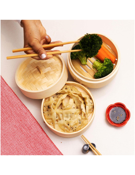 Cesta de Vapor de Bambú Joyce Chen 15.24 cm 2 Niveles