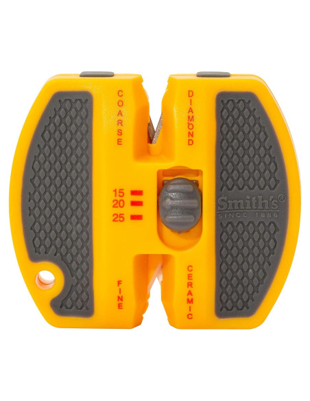 Afilador de cuchillos Smith's 50917 2 pasos portátil amarillo