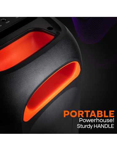 Altavoz PA portátil Pyle Compact BT 160W con karaoke y luces LED