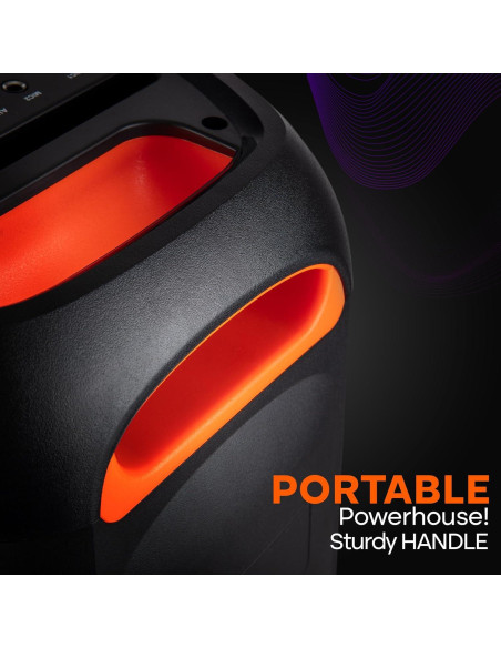 Altavoz PA portátil Pyle Compact BT 160W con karaoke y luces LED