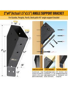 Soporte de Ángulo 45 Brukid para Madera 2x4 - 4 Piezas 2