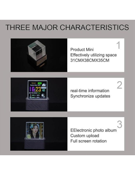 HolaCube Pantalla Holográfica WiFi 3D MLWSHR - Base Negra