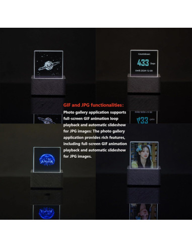 HolaCube Pantalla Holográfica WiFi 3D MLWSHR - Base Negra