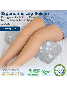 Almohada Media Luna Grande 5 ESTRELLAS UNIDAS Gris Refrigerante 2