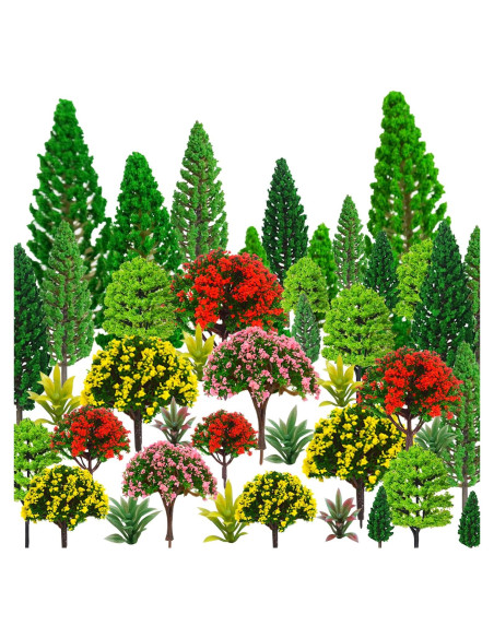 Set de 32 Árboles Miniatura MOMOONNON para Dioramas