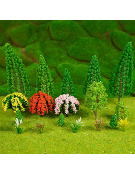 Set de 32 Árboles Miniatura MOMOONNON para Dioramas