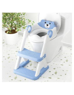 Asiento de Inodoro Entrenamiento 2 en 1 COOSEYA Azul Acolchado