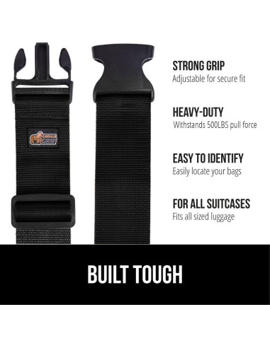 Correa de Carga Ajustable Gorilla Grip para Equipaje - 2 Piezas