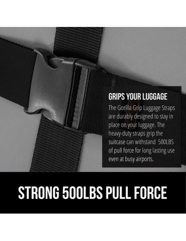 Correa de Carga Ajustable Gorilla Grip para Equipaje - 2 Piezas