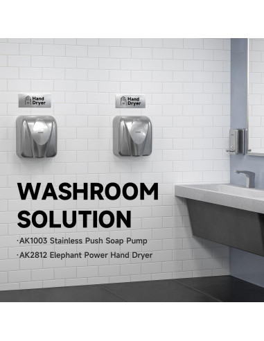 Secador de Manos AIKE AK2812 Acero Inoxidable 1400W 8-12s