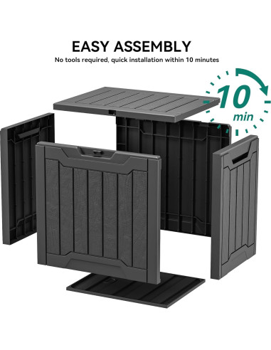 Caja de Almacenamiento Exterior YITAHOME 113L Negra Impermeable