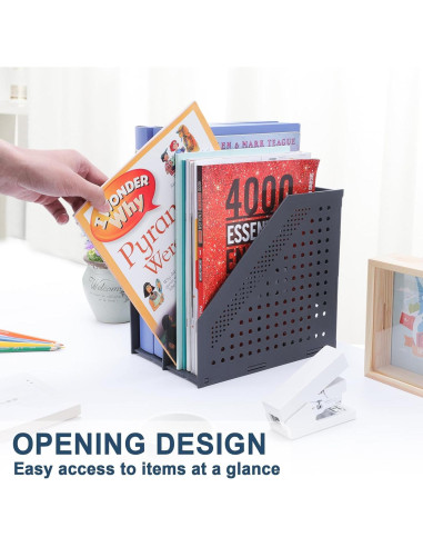 Soporte de Archivo Plegable FRETONBA 2 Compartimentos Gris