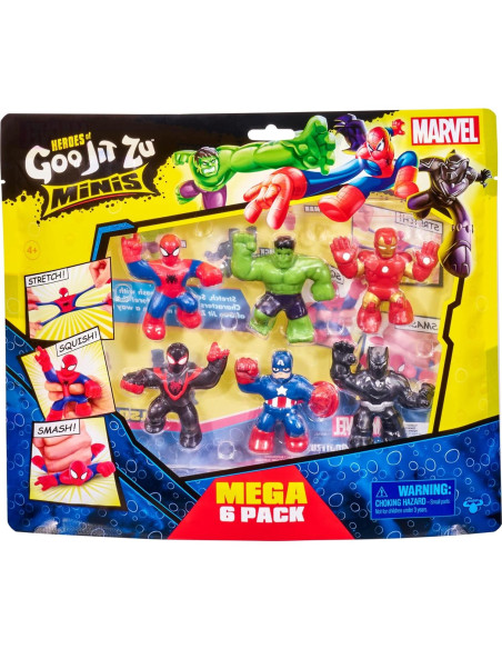 Heroes de Goo Jit Zu Marvel Mega Mini 6 Pack - Héroes Estirables