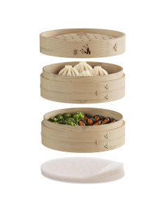 Cesta de Vapor de Bambú Prime Home Direct 20.32 cm 2 Niveles