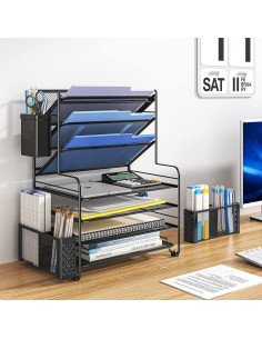 Organizador de Escritorio Simple Trending 7 Niveles Metal Negro 2