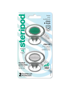 Protector de Cepillo de Dientes Steripod Verde Plata 2 Unidades