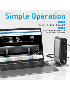 Hub USB-C 16 en 1 Baseus para 4 Monitores, 2 HDMI, 2 DP 2