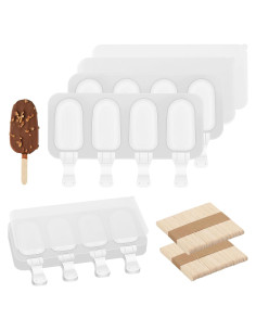 Set de Moldes para Paletas Pequeñas BTYMS - 3 Piezas con Tapas
