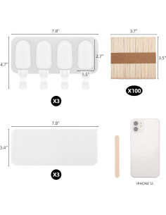 Set de Moldes para Paletas Pequeñas BTYMS - 3 Piezas con Tapas 2