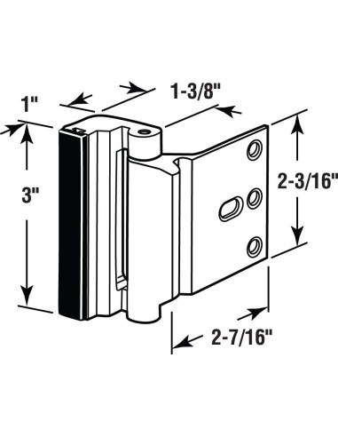 Cerradura de Refuerzo para Puerta Prime-Line U 11126 Bronce