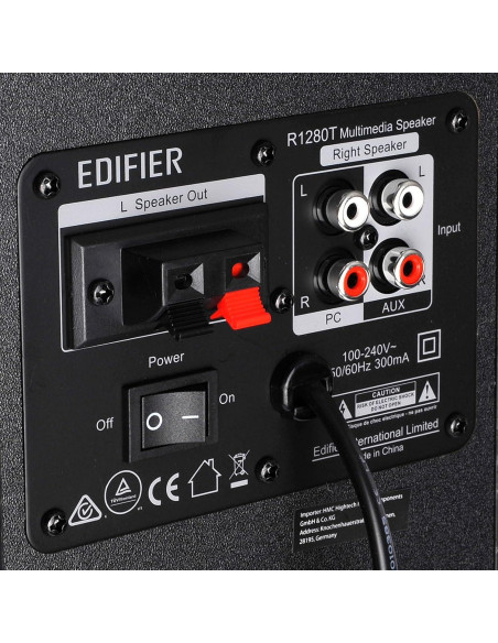 Altavoces Edifier R1280T 2.0 Activos de Estantería 42W Negro Altavoces Edifier R1280T 2.0 Activos de Estantería 42W Negro