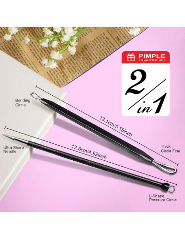 Herramienta Extractora de Espinillas Teenitor 2-en-1 Acero Inoxidable