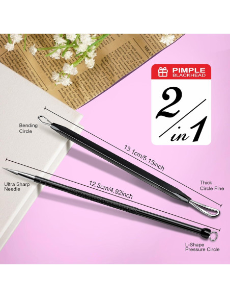 Herramienta Extractora de Espinillas Teenitor 2-en-1 Acero Inoxidable