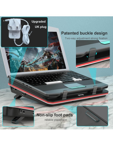 Enfriador de Laptop IETS GT500B Turbo 4200 RPM 13-17.3"