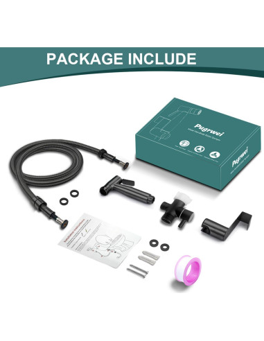 Rociador de Bidet de Mano Pugrwei Acero Inoxidable 119cm