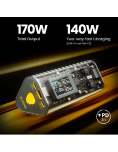 Batería Externa Shargeek 170, 24,000mAh 140W PD3.1 Gris 2