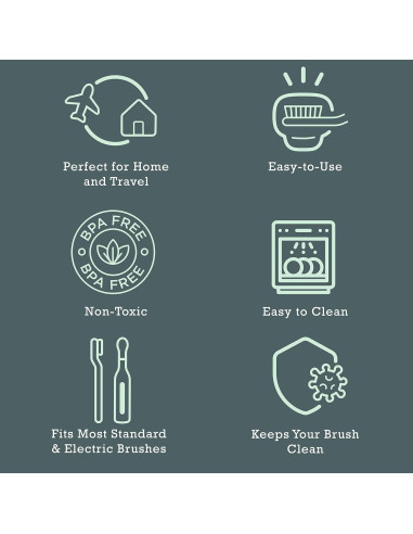 Funda de Cepillo de Dientes Haven - Pack de 2 - Esmeralda y Aqua