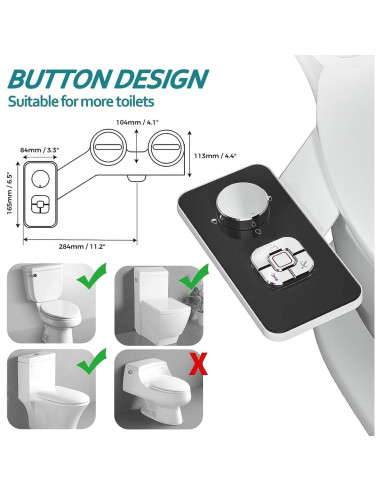 Accesorio de Bidet SAMODRA No Eléctrico Doble Boquilla Negro