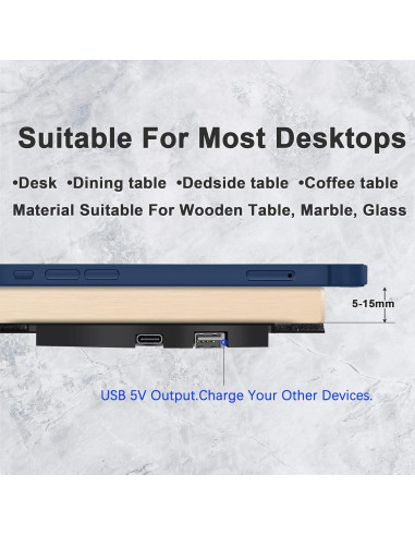 Cargador Inalámbrico Invisible Uumao 10W para iPhone 13/12