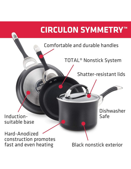 Juego de Sartenes Circulon Symmetry 25 y 30 cm Antiadherente