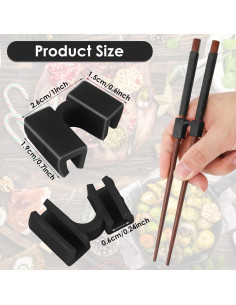 6 Ayudantes de Palillos Reutilizables Bremorou - Entrenador Negro 2