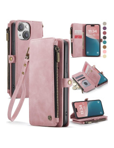Funda Cartera Defencase para iPhone 14 con Bloqueo RFID Rosa