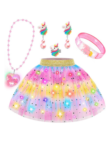 Vestido de Princesa Iluminado para Niñas 4-6 Años + Accesorios