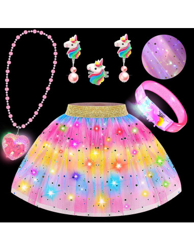 Vestido de Princesa Iluminado para Niñas 4-6 Años + Accesorios