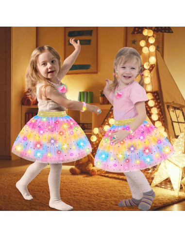 Vestido de Princesa Iluminado para Niñas 4-6 Años + Accesorios
