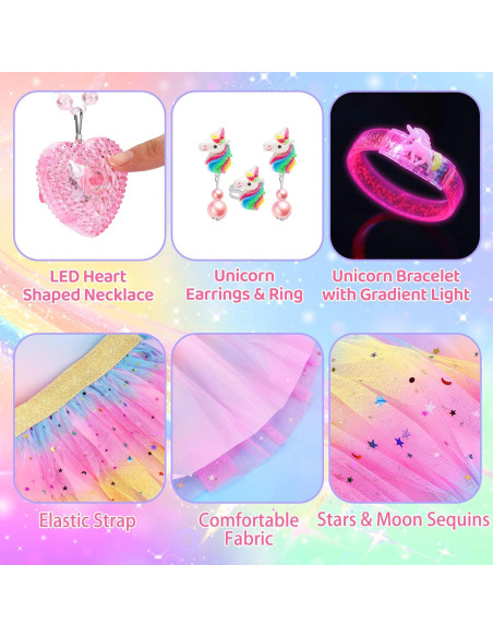 Vestido de Princesa Iluminado para Niñas 4-6 Años + Accesorios