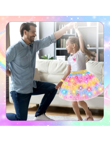 Vestido de Princesa Iluminado para Niñas 4-6 Años + Accesorios