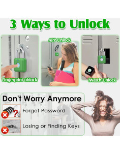 Candado Biométrico Pothunder Verde Aguacate con APP 2