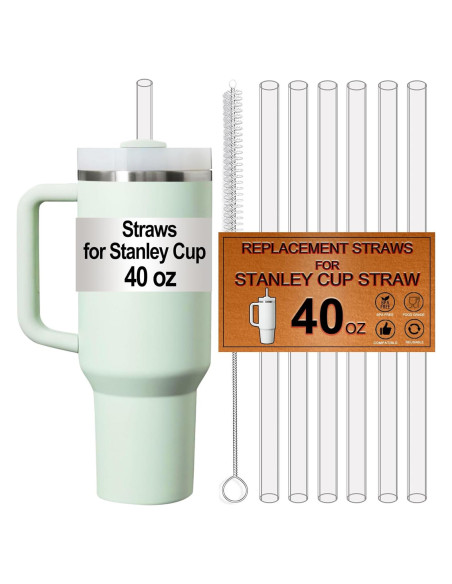 Paquete de 6 Popotes Reutilizables FXTBE para Taza Stanley 40 OZ