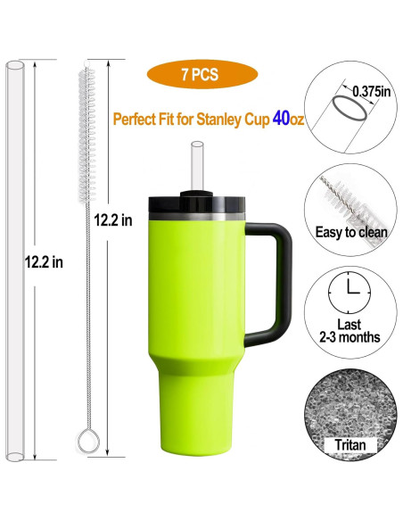 Paquete de 6 Popotes Reutilizables FXTBE para Taza Stanley 40 OZ