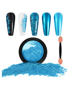 Polvo de Uñas Cromado Artdone Azure 40g - Efecto Espejo