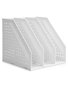 Soporte de Archivos Plegable SAYEEC 3 Compartimentos Gris Claro