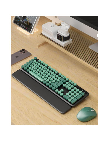 Combo Teclado y Ratón Inalámbrico Trueque KC303 Retro