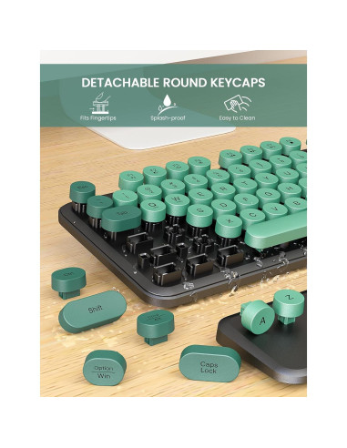 Combo Teclado y Ratón Inalámbrico Trueque KC303 Retro