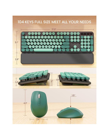 Combo Teclado y Ratón Inalámbrico Trueque KC303 Retro